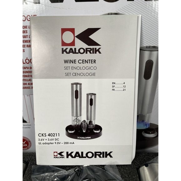 KALORIK Wine Center Opener Preserver Vacuum Seal and Charging Base NEW in Box - Picture 3 of 15